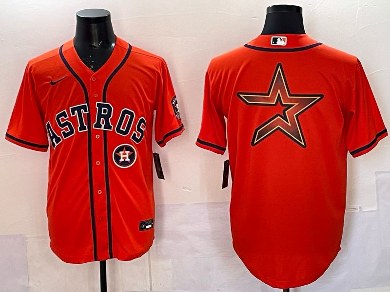Men 2025 Houston Astros Blank Orange Nike MLB Jersey style 069->houston astros->MLB Jersey